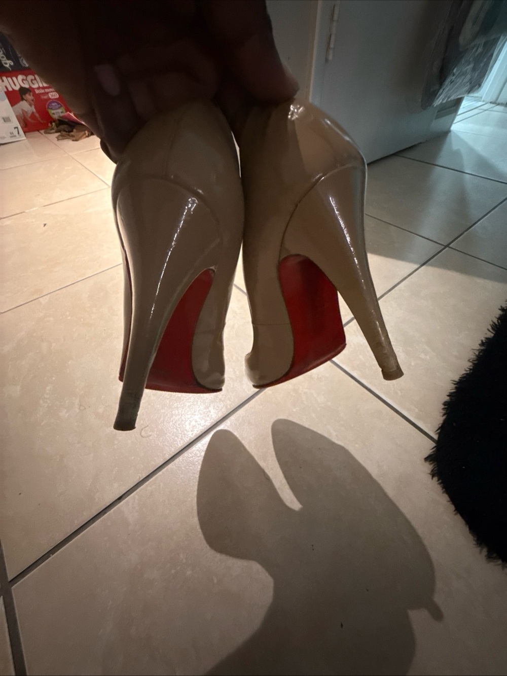 Women's Nude Patent Stiletto Heels with Red Soles